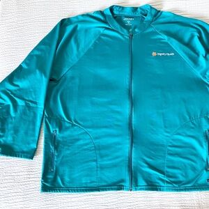 Jockey Scrubs Zip Tech Fleece Jacket turquoise LS Unisex Men’s Women’s Zipper